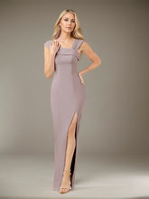 Sheath/Column Asymmetrical Floor-Length Satin Mother of the Bride Dress